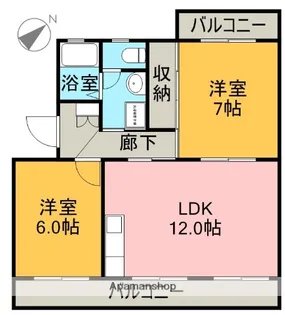 サンシャイン若杉【301号室】の間取り