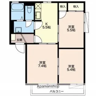 フレグランス森島C【102号室】の間取り
