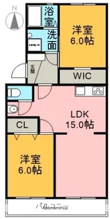 メゾンハート平垣【202号室】の間取り
