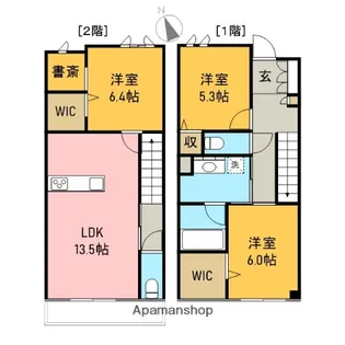 グレイスリー万野原【105号室】の間取り
