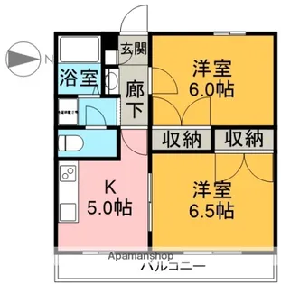 ジラソーレ石坂【304号室】の間取り