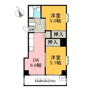 吉原パークハイツ【305号室】の間取り