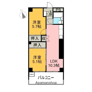 吉原パークハイツ【403号室】の間取り