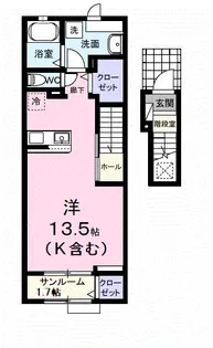 ガーデン ハウス イナバ Ⅱ【2階】の間取り