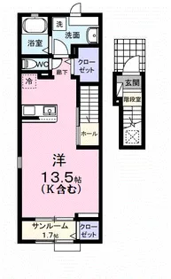 ガーデン ハウス イナバ Ⅱ【2階】の間取り