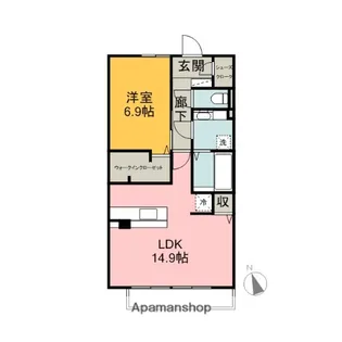 楓プレイス【1階】の間取り