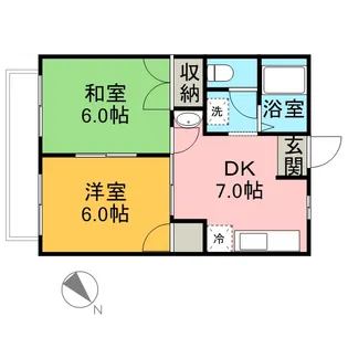 ニューシティ渡辺【2階】の間取り