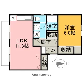 コーポフジヤマA【101号室】の間取り