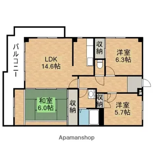 コスモスビル【3D号室】の間取り