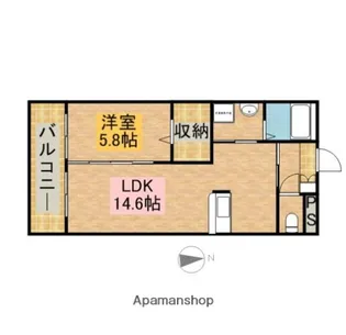 HANA HANA【203号室】の間取り