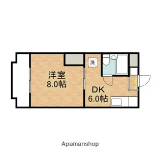 1DKの間取り画像