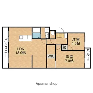 フローラ蜆塚Ⅱ【403号室】の間取り