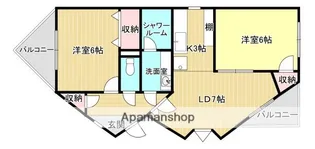 エヴァグリーン【107号室】の間取り