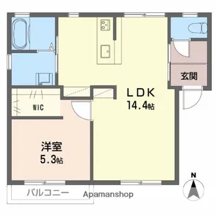 ハイツニューパリヤⅡ【B101号室】の間取り