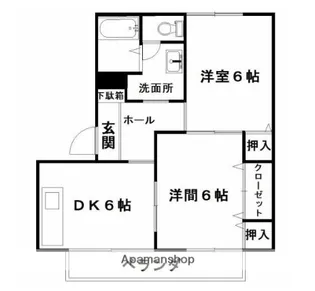 コーポ皐A【2階】の間取り