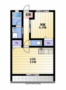 サンビュー新居【A206号室】の間取り