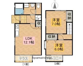 静岡県浜松市中央区篠原町【テラスハウス】の間取り
