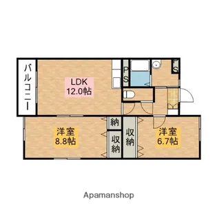 プリントス【3階】の間取り