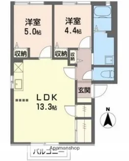 コーポ潮鳴【A201号室】の間取り