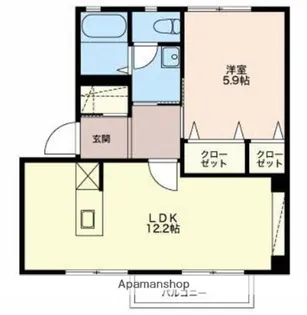 1LDKの間取り画像