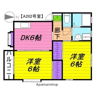 チェリー佐鳴A・B【A202号室】の間取り