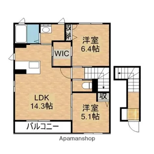 I’S GARDEN【A102号室】の間取り