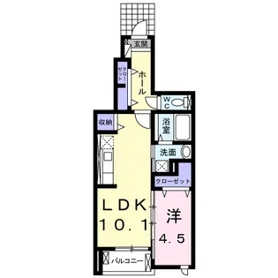 マーガレット ウッズ【1階】の間取り