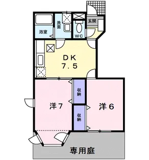 クレストールたんぽぽB【1階】の間取り