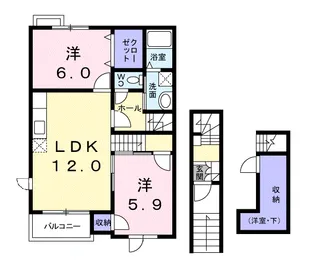 リバーサイドヴィラⅡ【2階】の間取り