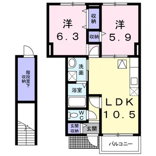 バンページュONE B【1階】の間取り
