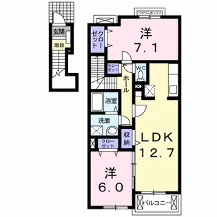 アンソレイエ【2階】の間取り