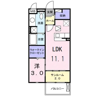 フィオーレ西都【1階】の間取り