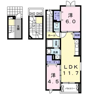 グランツみしまⅡ【3階】の間取り