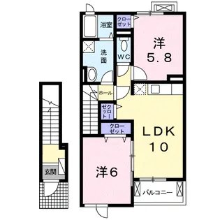 フレ・セゾン【2階】の間取り