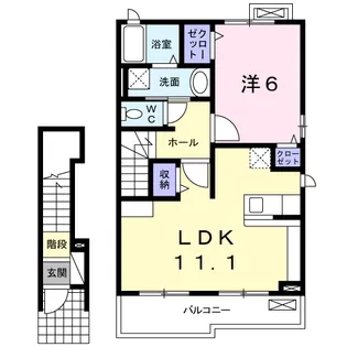 バーディクレフD【2階】の間取り