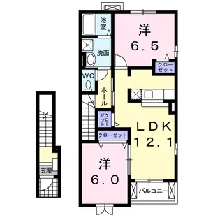 マーガレット・ウエストⅠ【2階】の間取り
