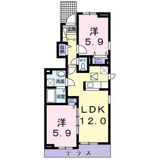 フローラル エイト【1階】の間取り