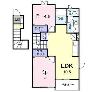グランシャリオB【2階】の間取り