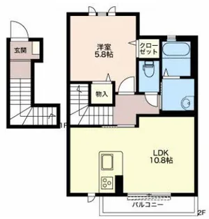 ベイサージュⅠ【2階】の間取り