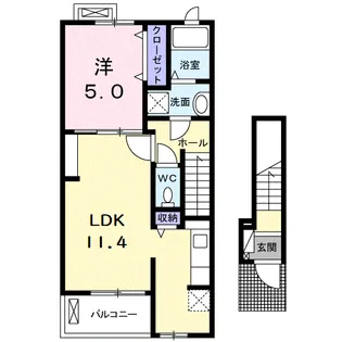グランメゾン広沢Ⅱ【2階】の間取り