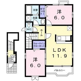 カーサ・デュ・ソレイユ【2階】の間取り