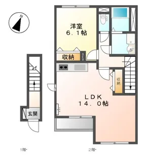 TIARA HOUSE【2階】の間取り