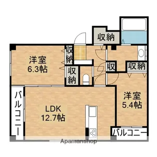 L’ALBA DI SECONDO(ラルバ・ディ・セコンド)【501号室】の間取り