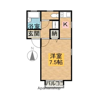 1Kの間取り画像