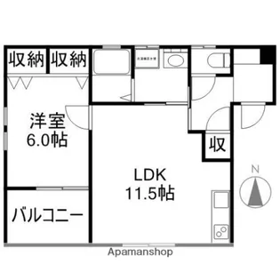 オーガスタM【202号室】の間取り