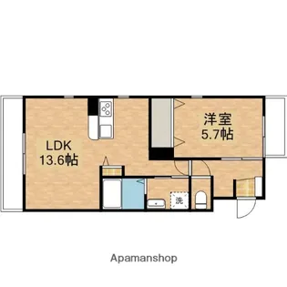 ベレッツァ上浅田【206号室】の間取り