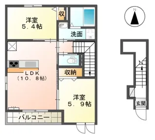 GRAZIAⅡ(グレイシア ツー)【2階】の間取り