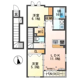 ハピネス・フジタケ【2階】の間取り