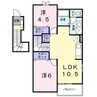チェスターコートB【2階】の間取り