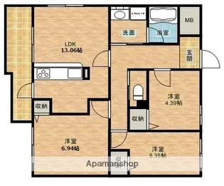 アートピア西都台【2階】の間取り